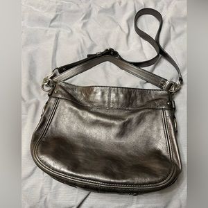 Coach leather crossbody in pewter
